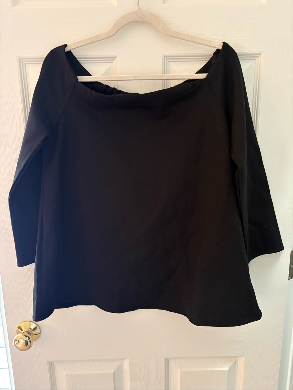 Tuckernuck Black Boatneck Off-Shoulder Top